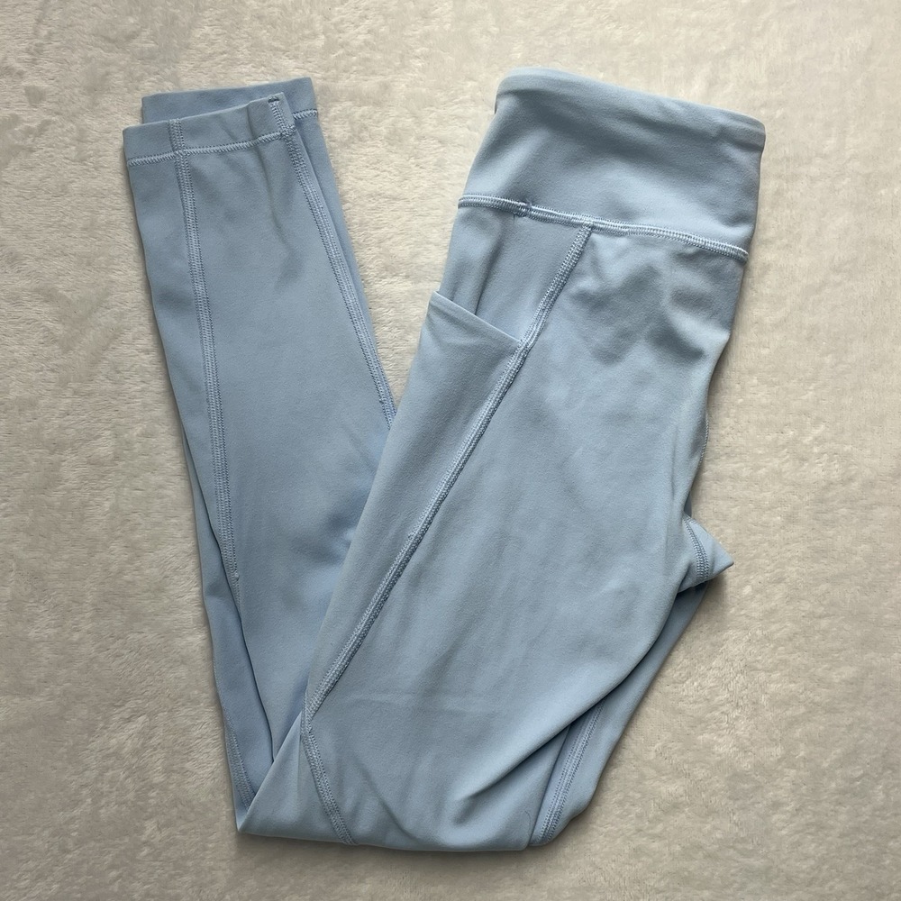 Athleta Girl High Rise‎ Stash Your Treasure Tight Girls M 8-10 Blue Athletic Gym